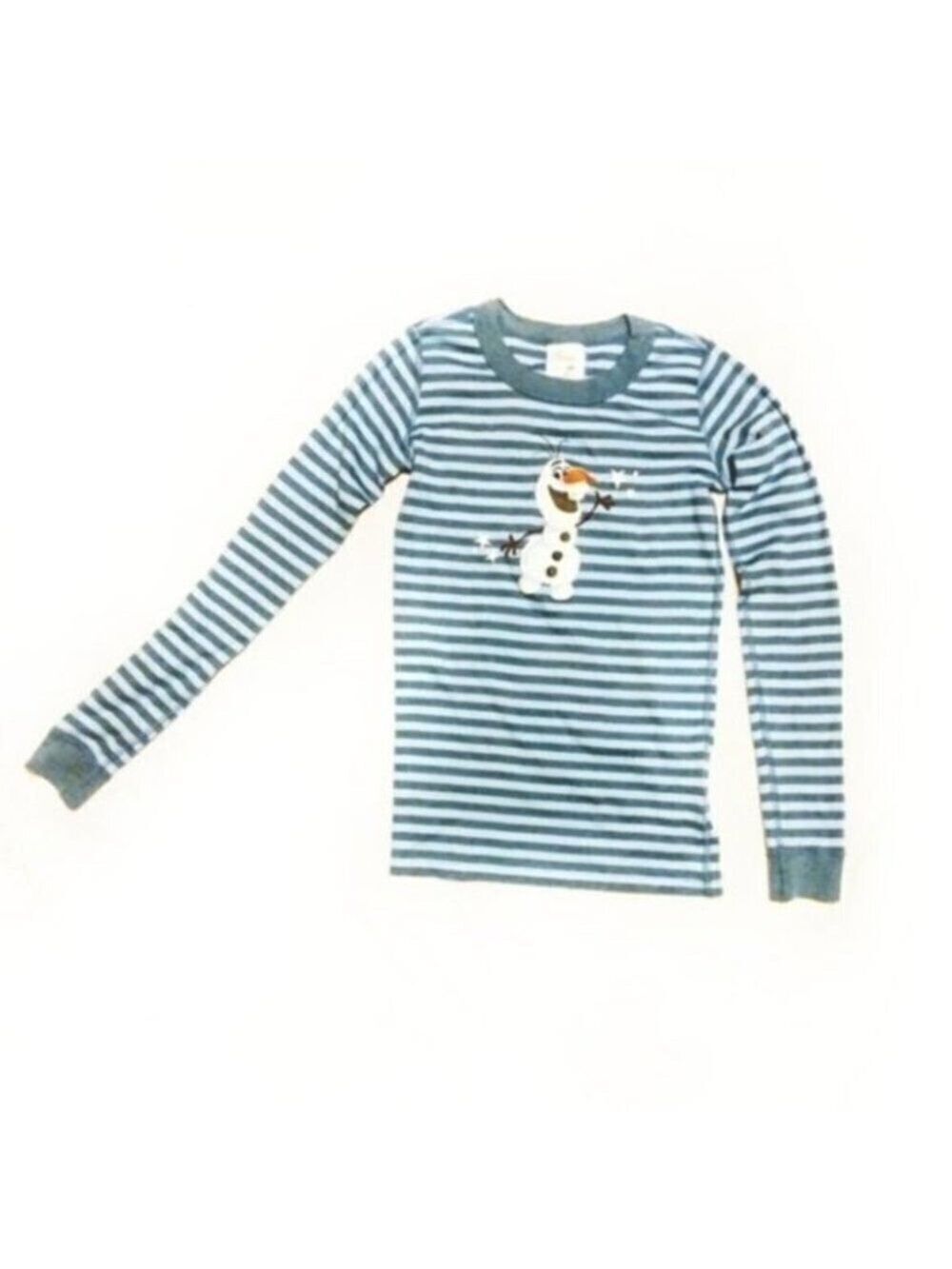 Hanna Andersson Disney Frozen Olaf Striped Long Sleeve Pajama Shirt 12